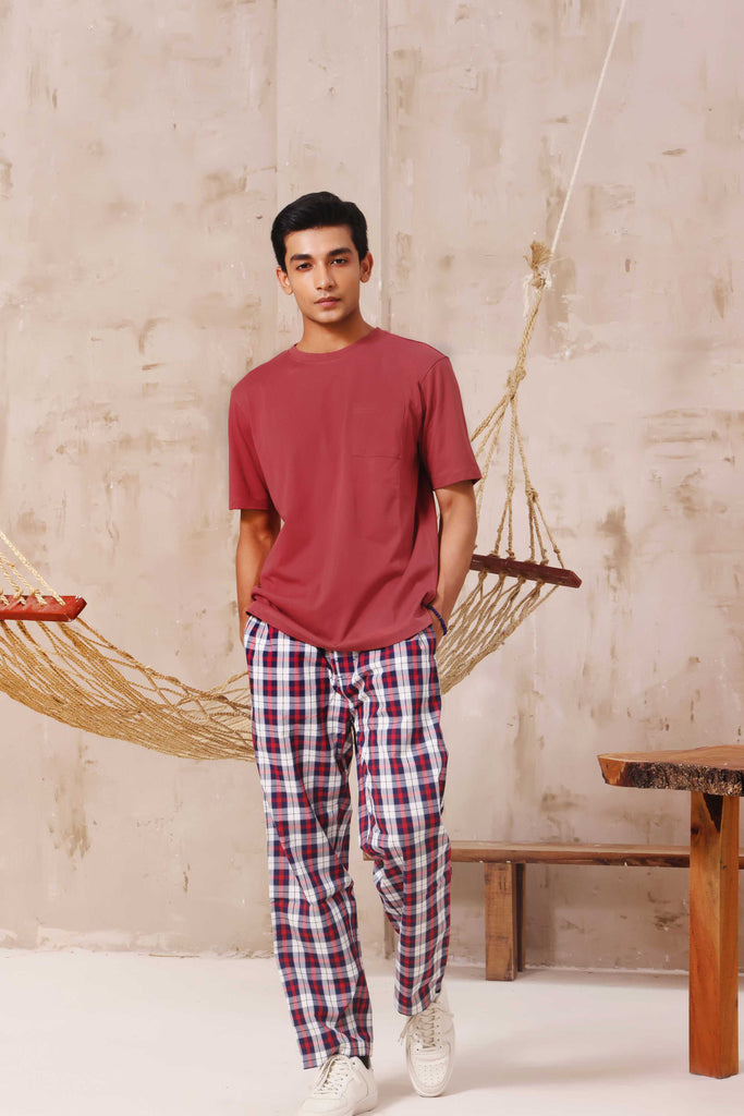 Dreamweave | Knits T-Shirt with Poplin Pyjamas 100% Cotton - Snoozeoff