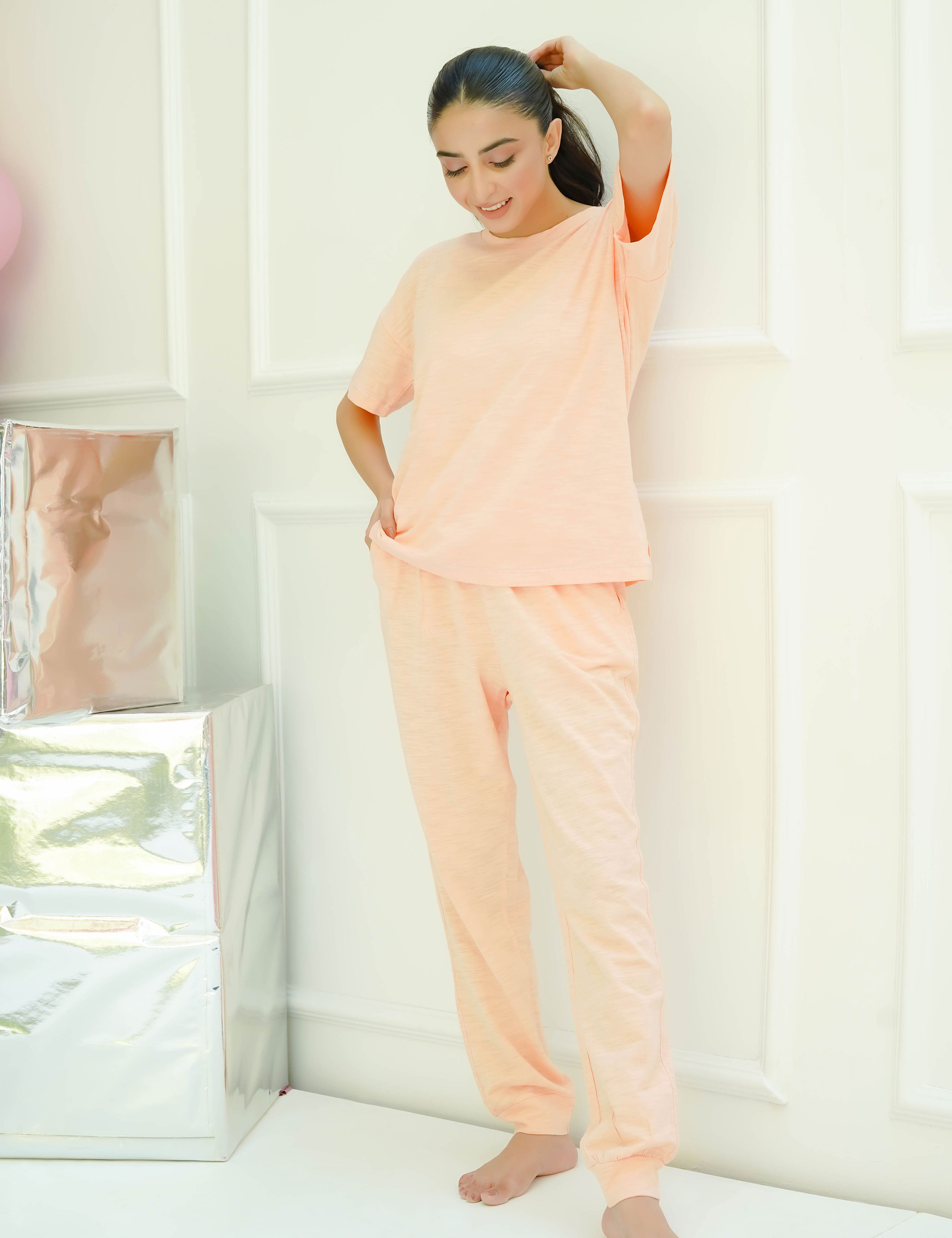 Coral Serenity Co-ord Set - Snoozeoff