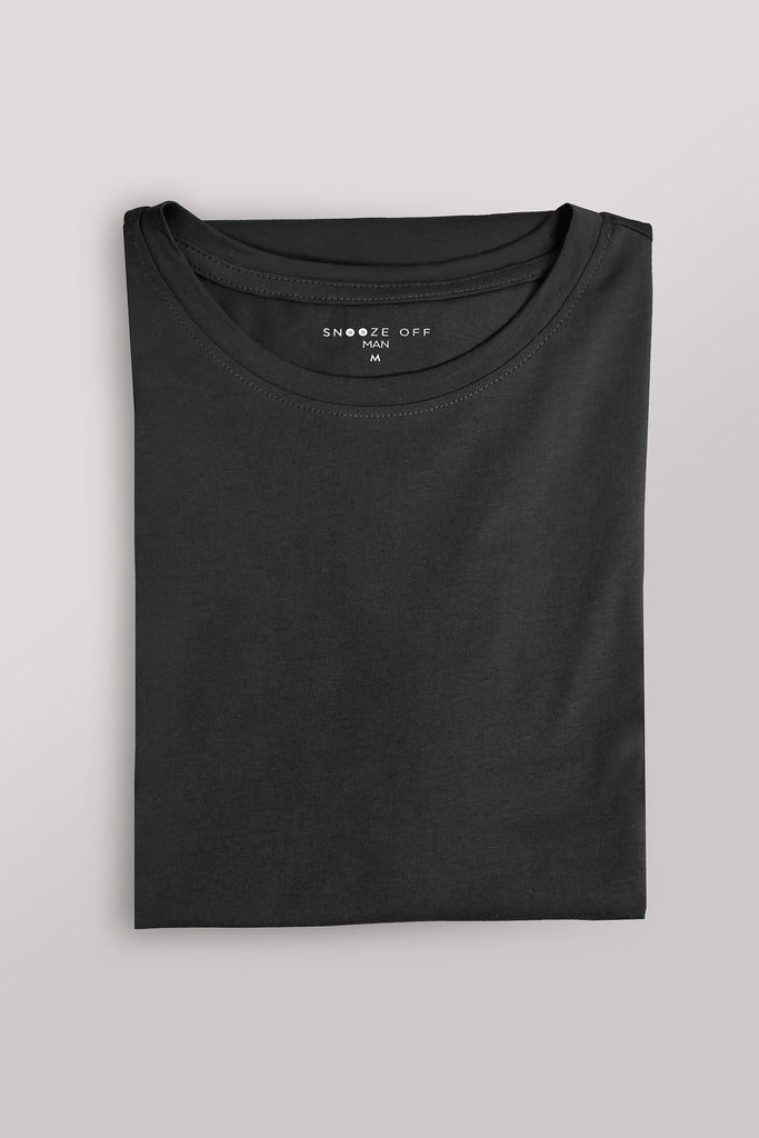 Men's Signature Style Crew 100% Cotton Luxe Knit T-Shirt - Snoozeoff