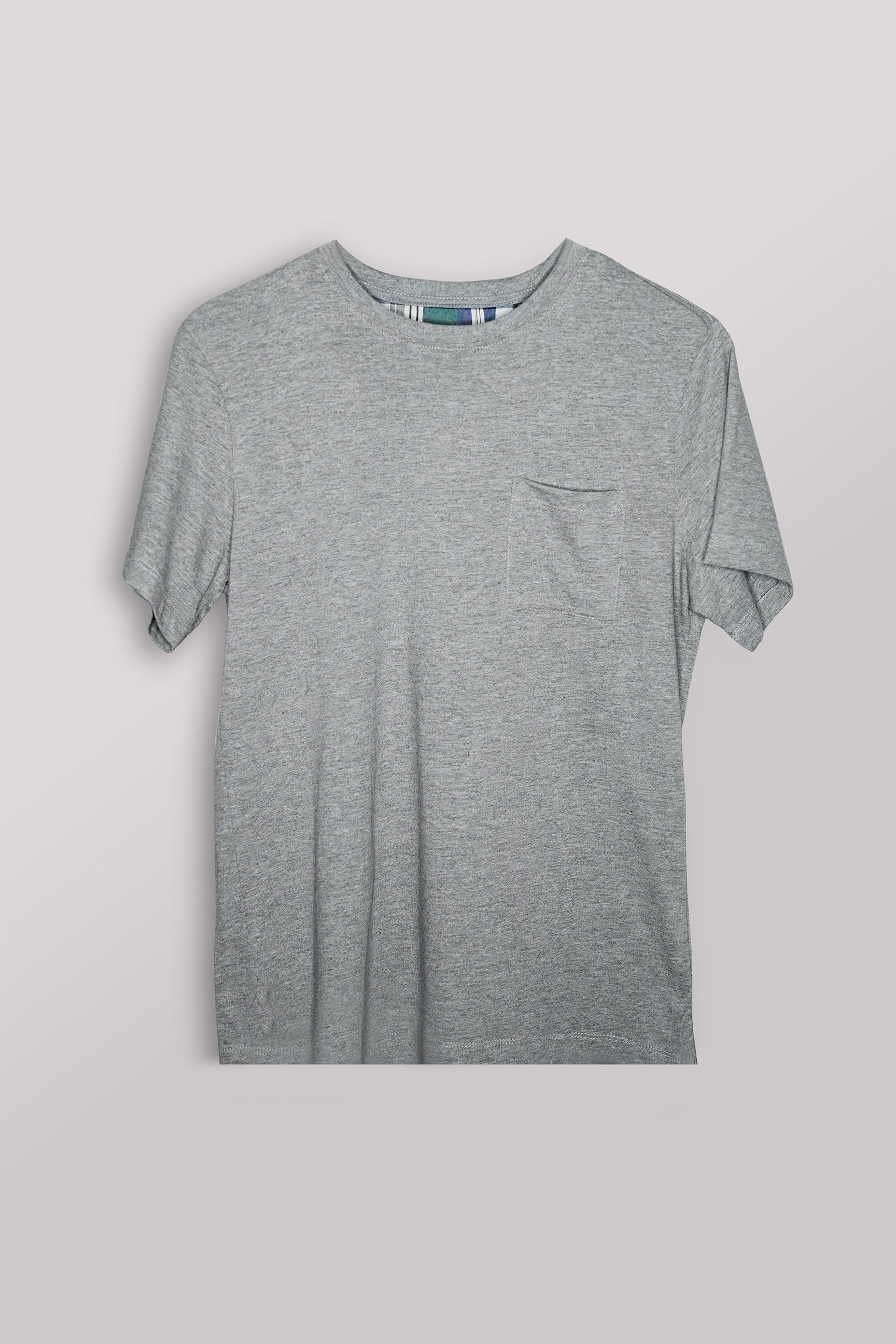 Rest Easy: Luxe Grey T-Shirt & Poplin Pajama Set for Men | 100% Cotton - Snoozeoff