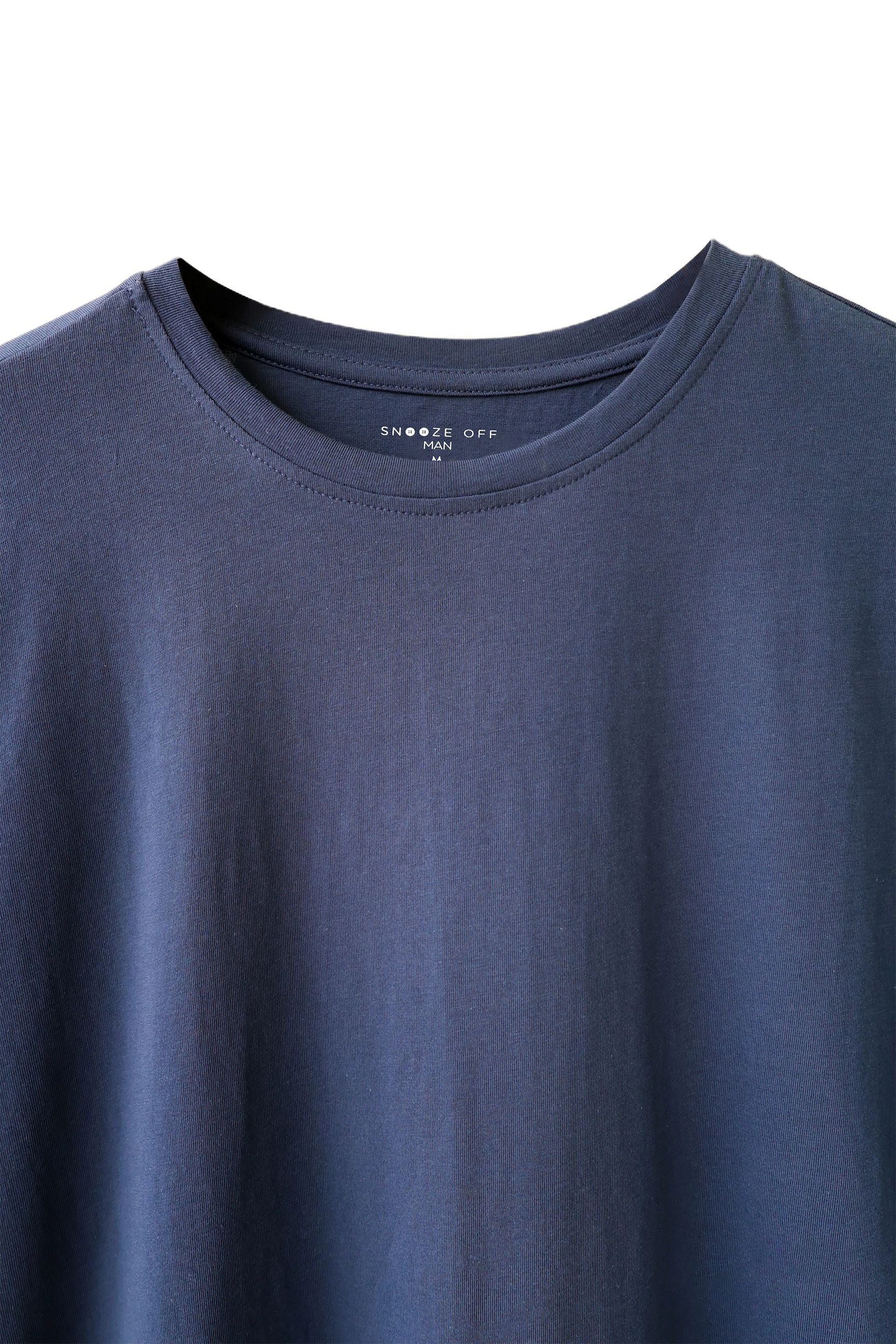 Men's Signature Style Crew 100% Cotton Luxe Knit T-Shirt - Snoozeoff